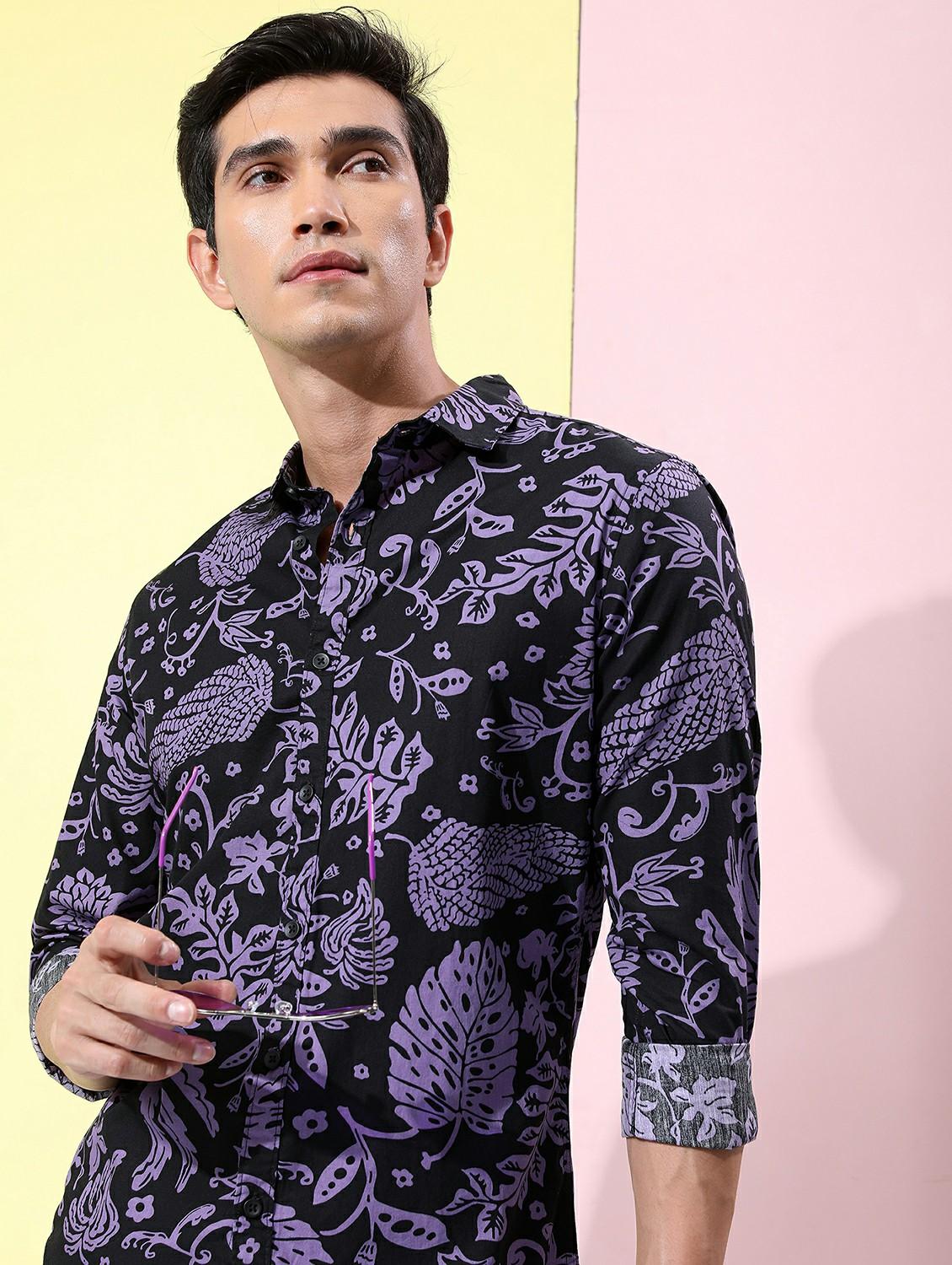 men collared printed casual shirt - 21486863 - Standard Image - 1