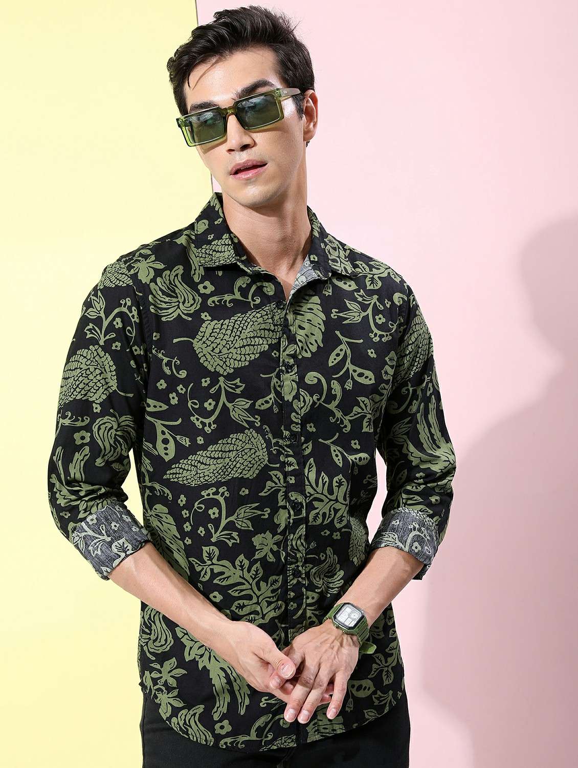 men collared printed casual shirt - 21486864 - Zoom Image - 0