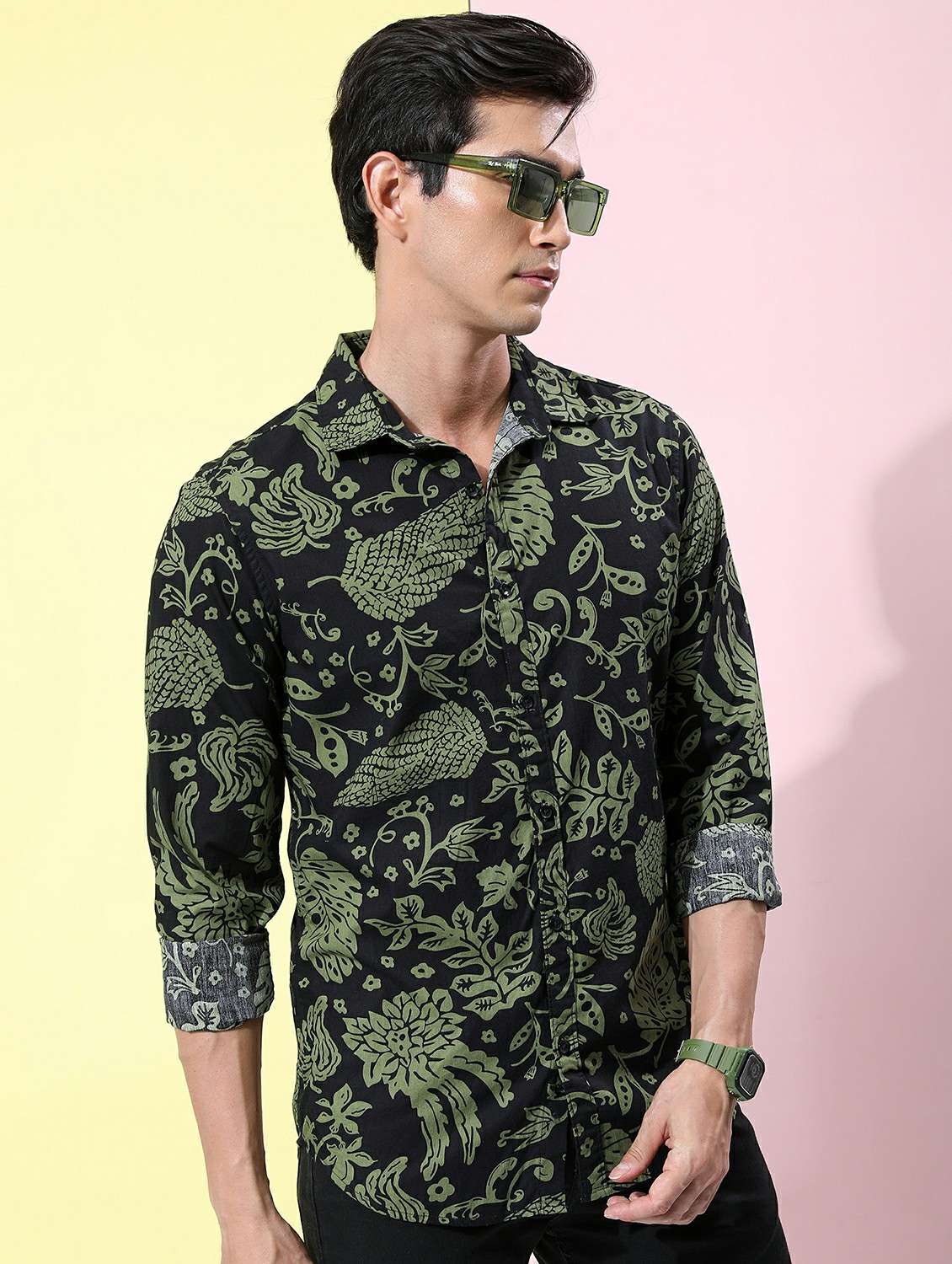 men collared printed casual shirt - 21486864 - Standard Image - 1