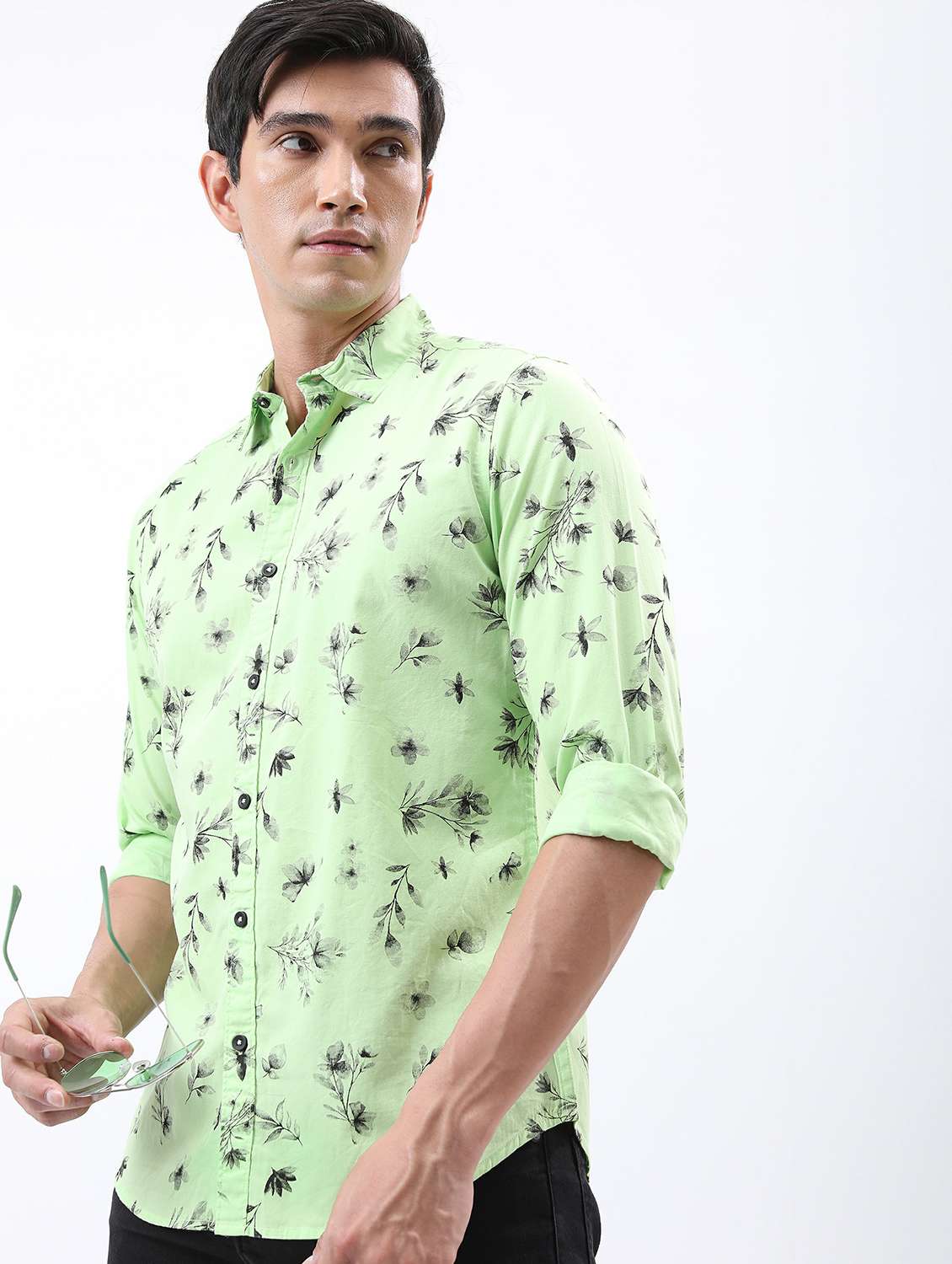 men collared printed casual shirt - 21486865 -  Standard Image - 1