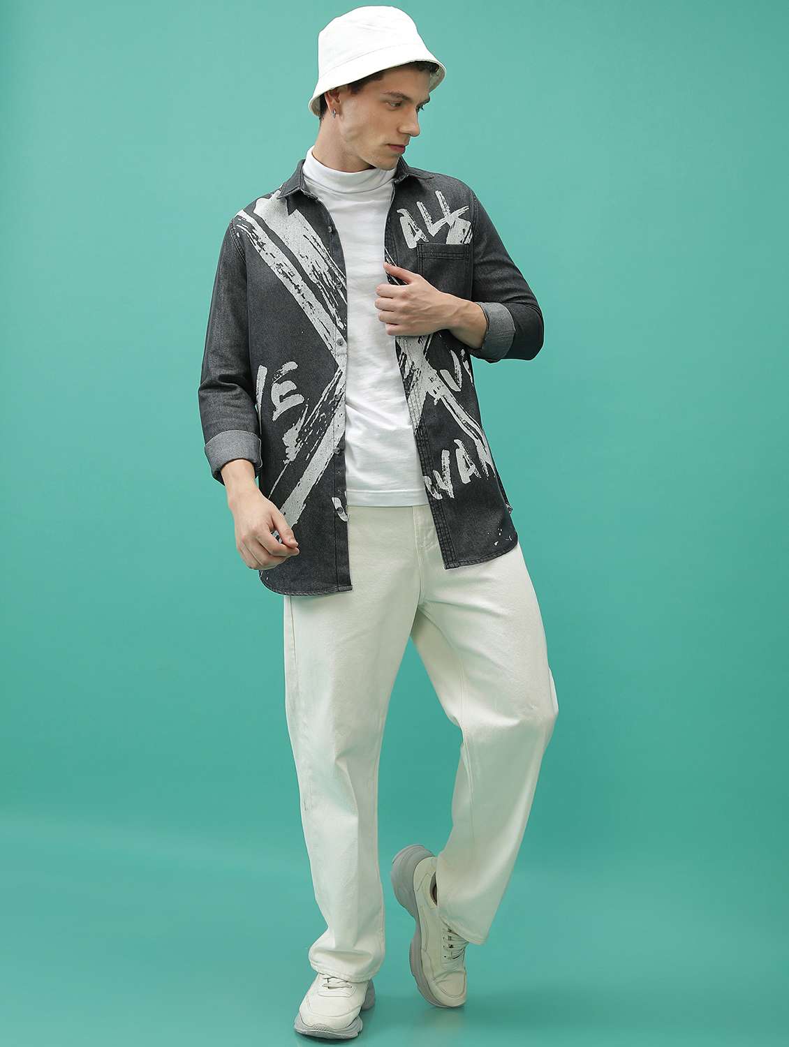 men grey collared neck casual shirts - 21486914 -  Standard Image - 4