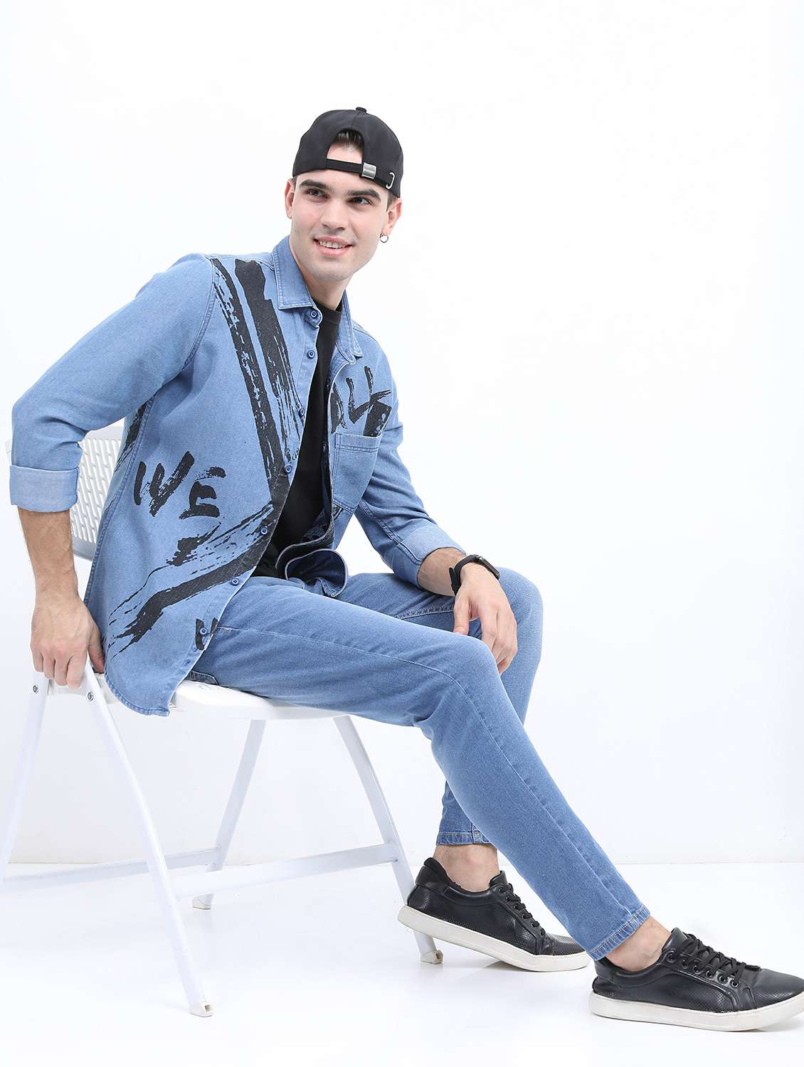 men light blue collared neck casual shirts - 21486915 -  Standard Image - 4