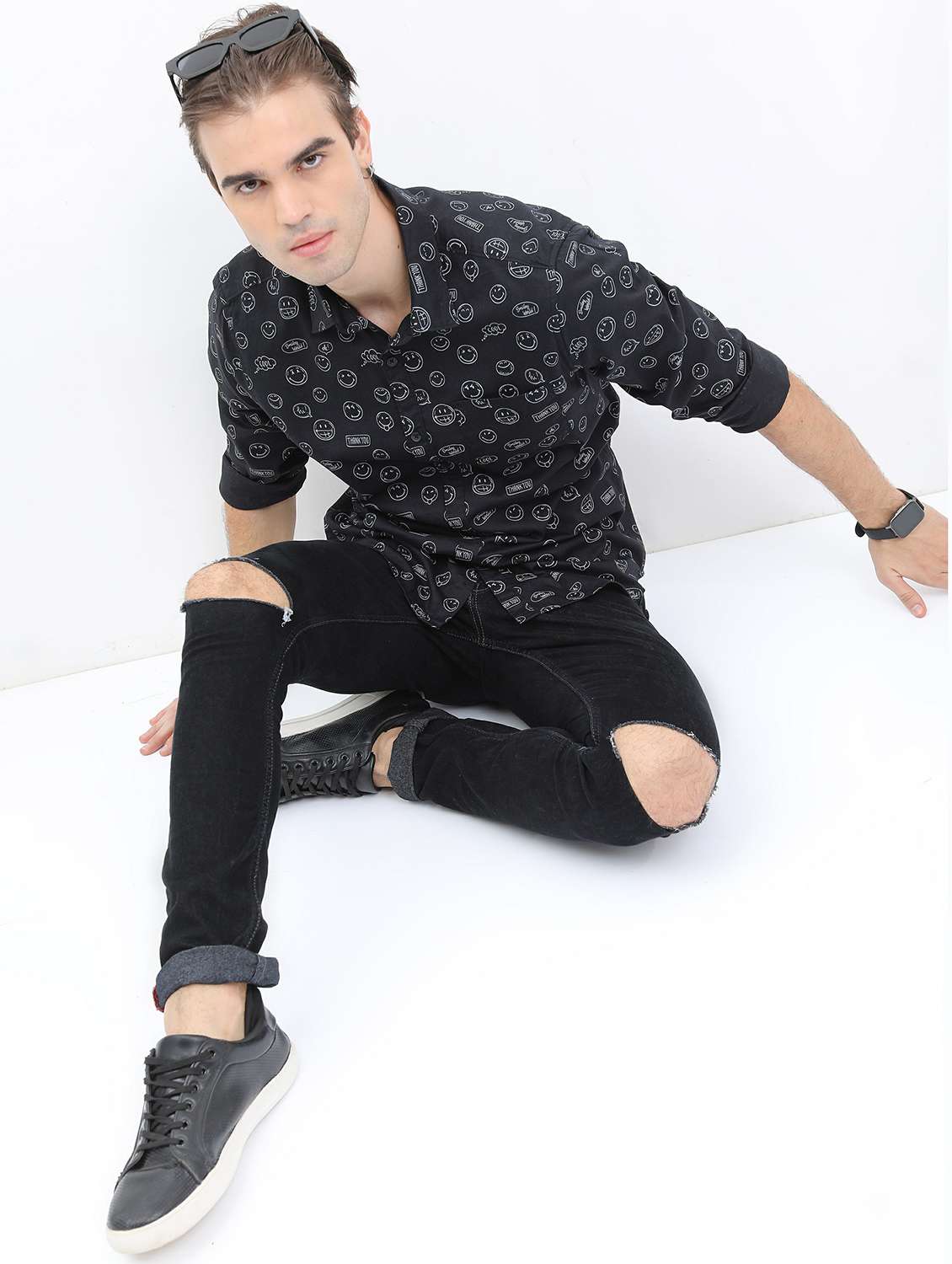 men black collared neck casual shirts - 21486917 -  Standard Image - 4