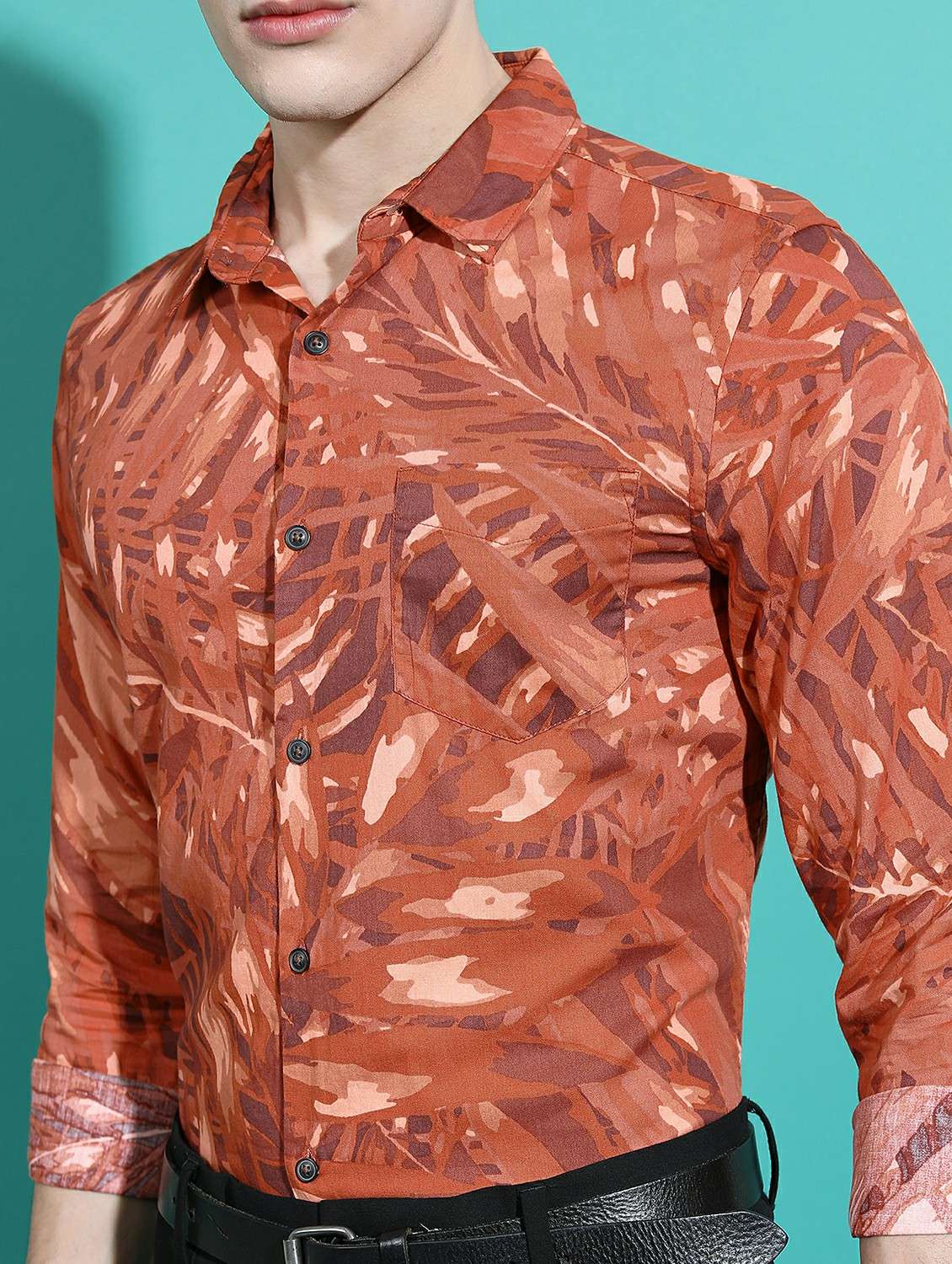 men brown collared neck casual shirts - 21486927 -  Standard Image - 4