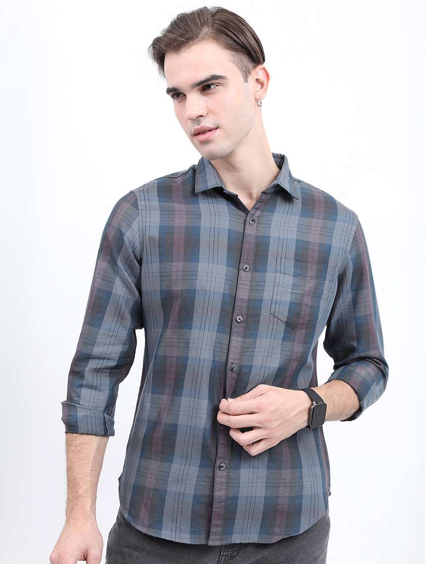 men printed collared casual shirt