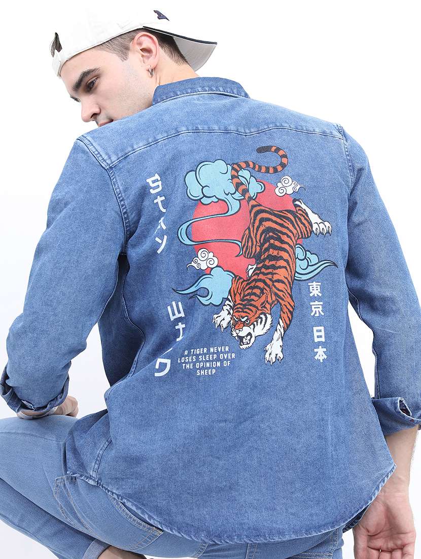 men printed collared back print casual shirt - 21486943 -  Standard Image - 1