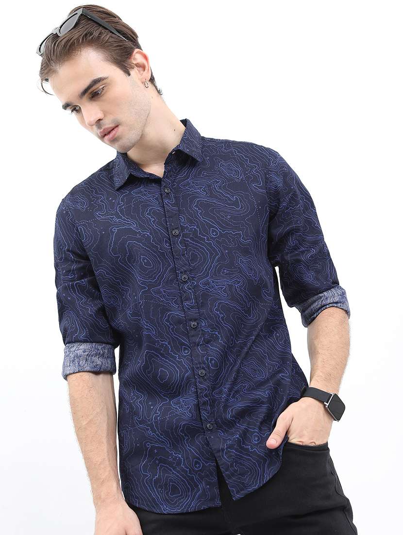 men long sleeved printed casual shirt - 21486965 -  Standard Image - 1