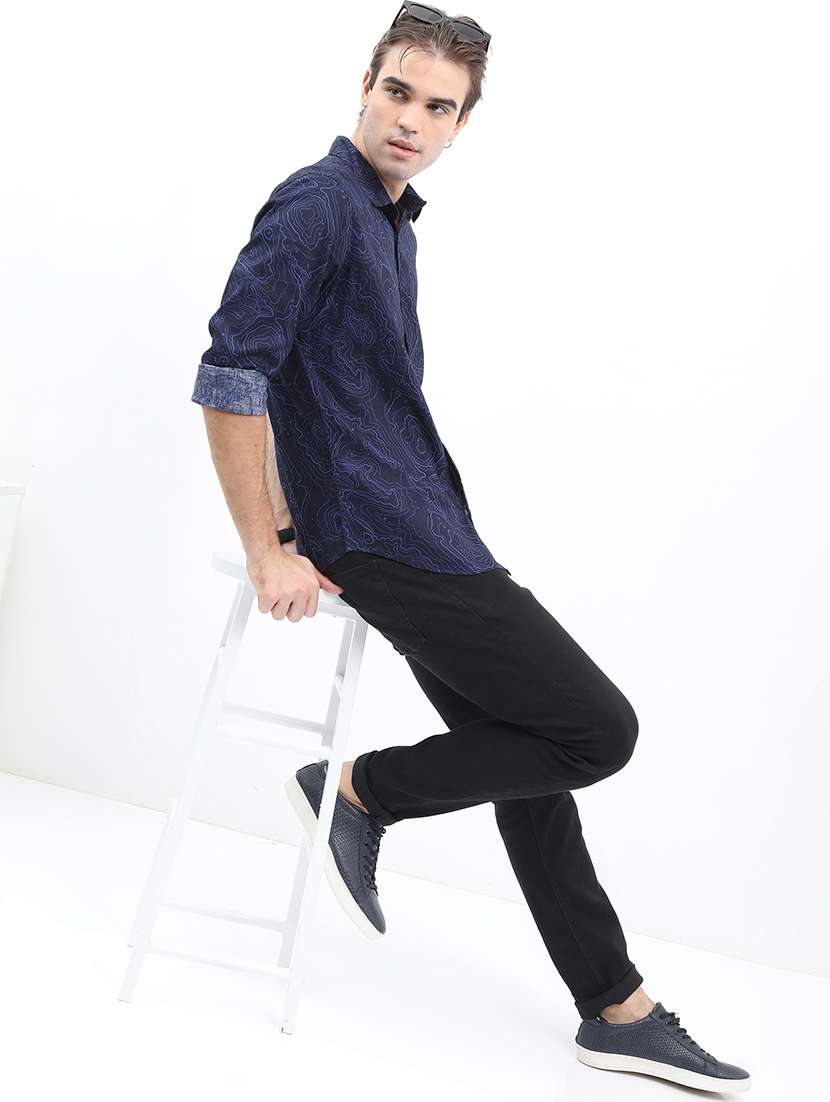 men long sleeved printed casual shirt - 21486965 -  Standard Image - 4