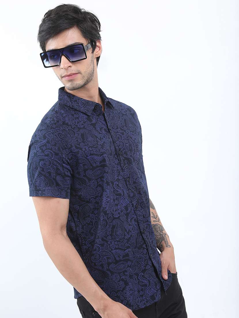 men short sleeved printed casual shirt - 21486969 - Standard Image - 1