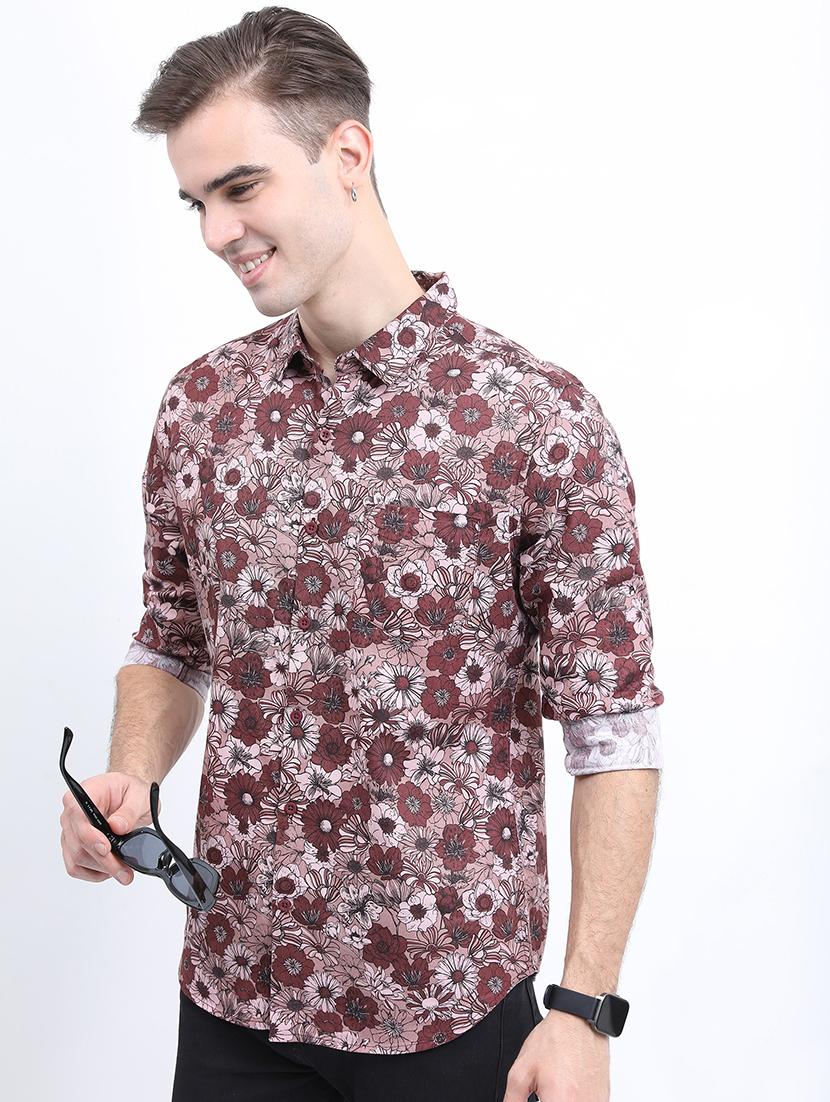 men printed collared casual shirt - 21486970 - Standard Image - 1