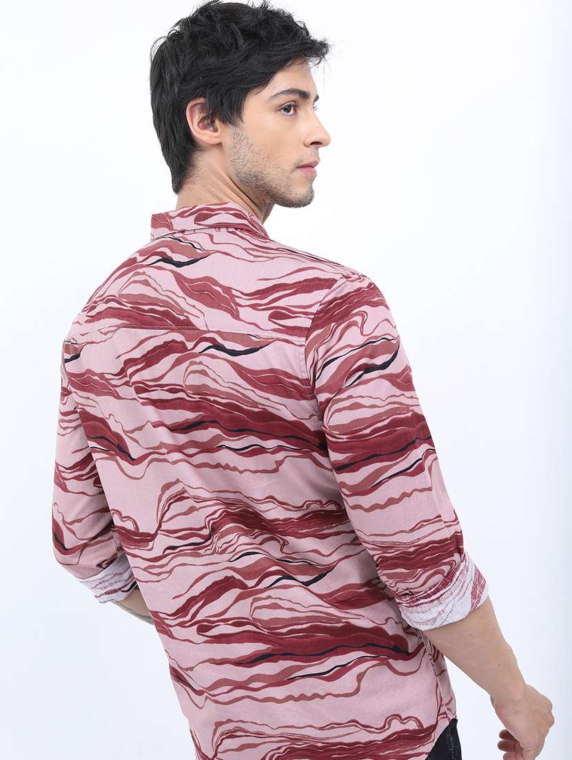 men printed collared casual shirt - 21486972 - Standard Image - 1