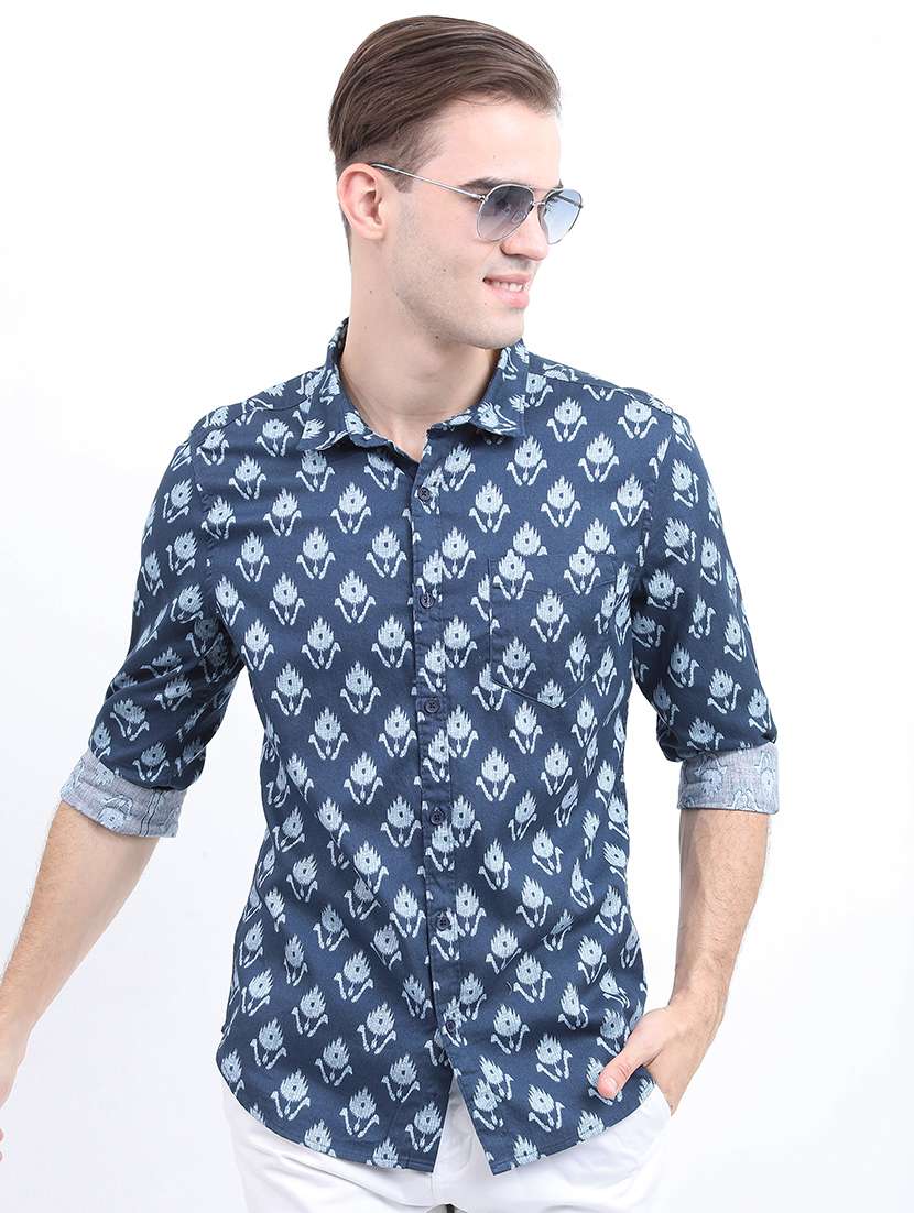 men printed collared casual shirt - 21486975 -  Standard Image - 1