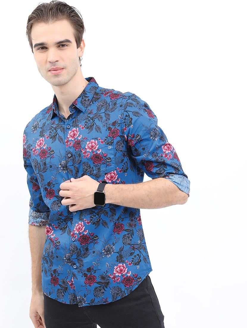 men printed collared casual shirt - 21486980 - Standard Image - 1