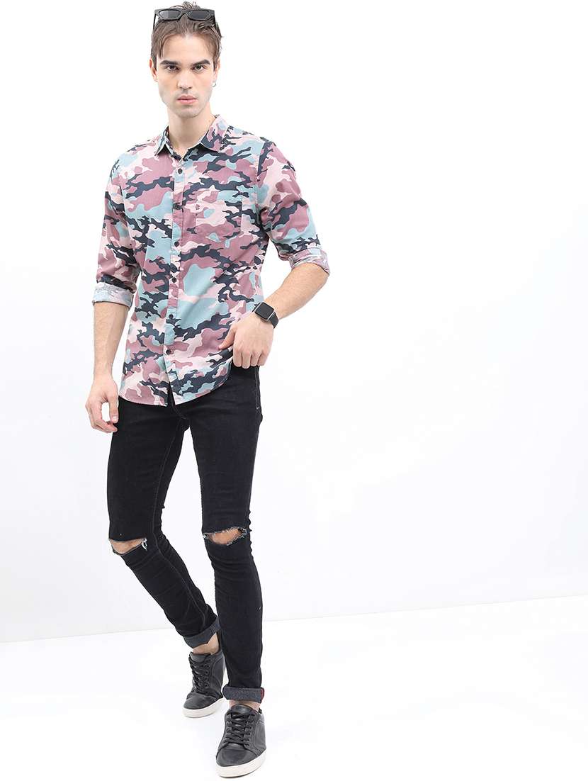 men printed collared casual shirt - 21486981 - Standard Image - 4