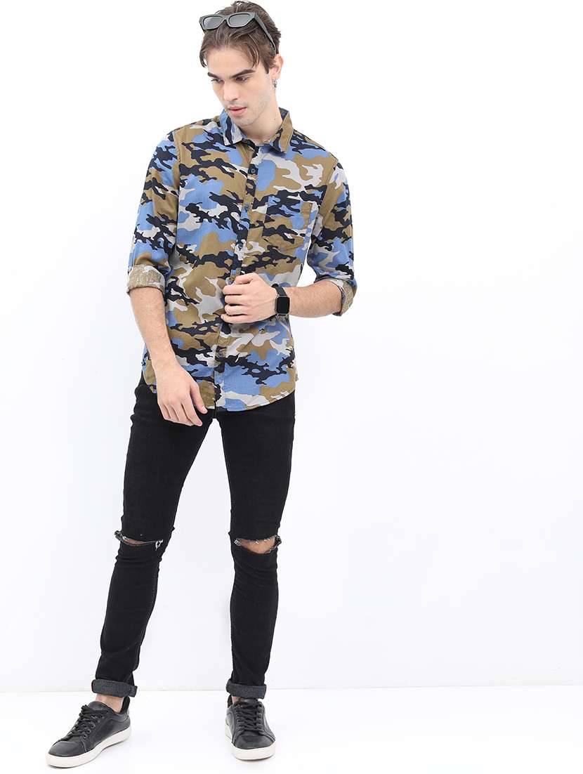 men printed collared casual shirt - 21486982 -  Standard Image - 4