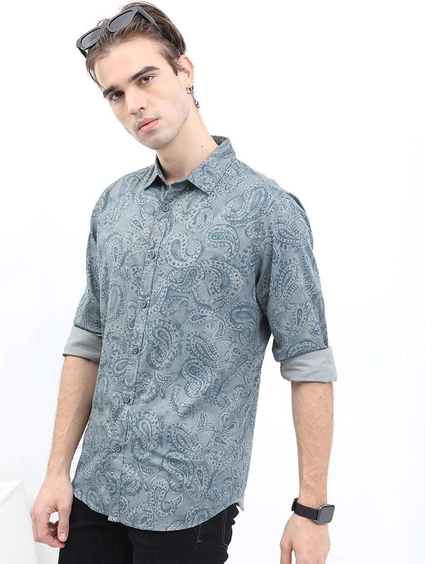 men printed collared casual shirt - 21486986 -  Standard Image - 1
