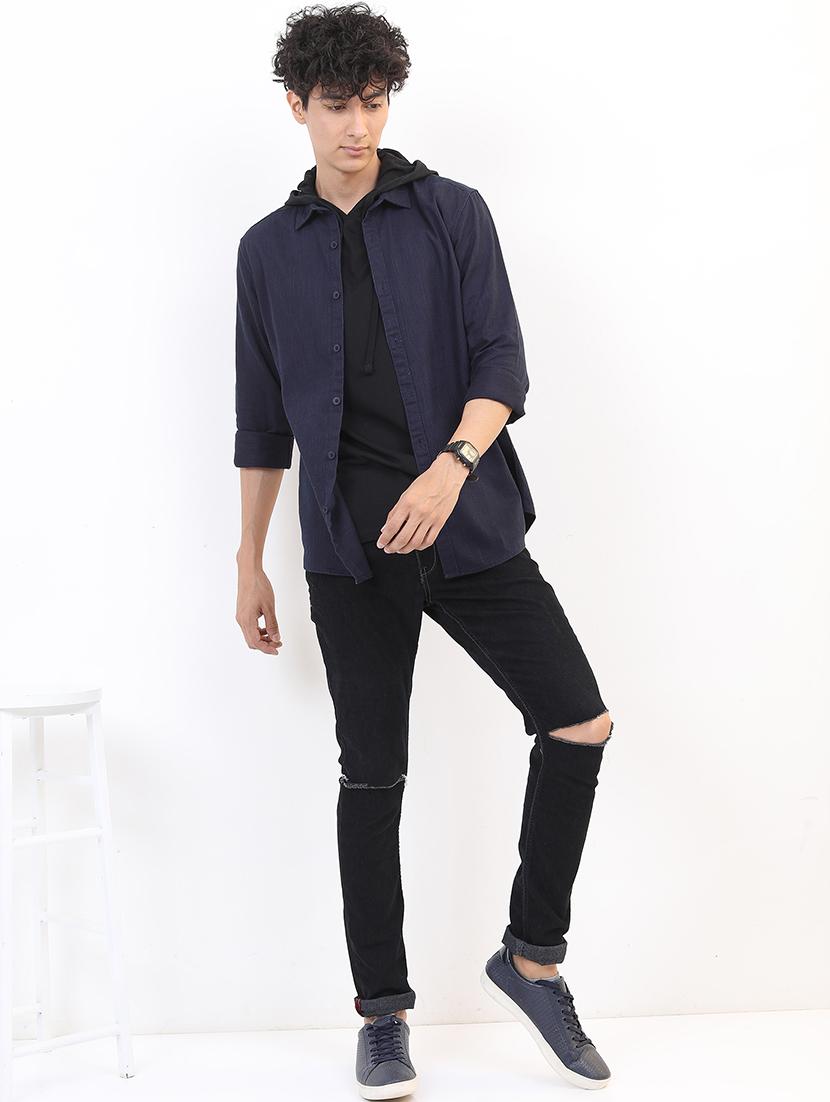 men solid collared casual shirt - 21486990 - Standard Image - 4