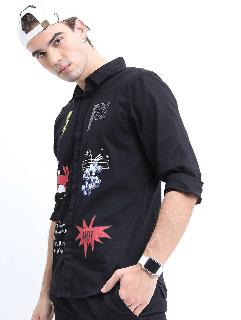 men printed collared casual shirt - 21487003 -  Standard Image - 1