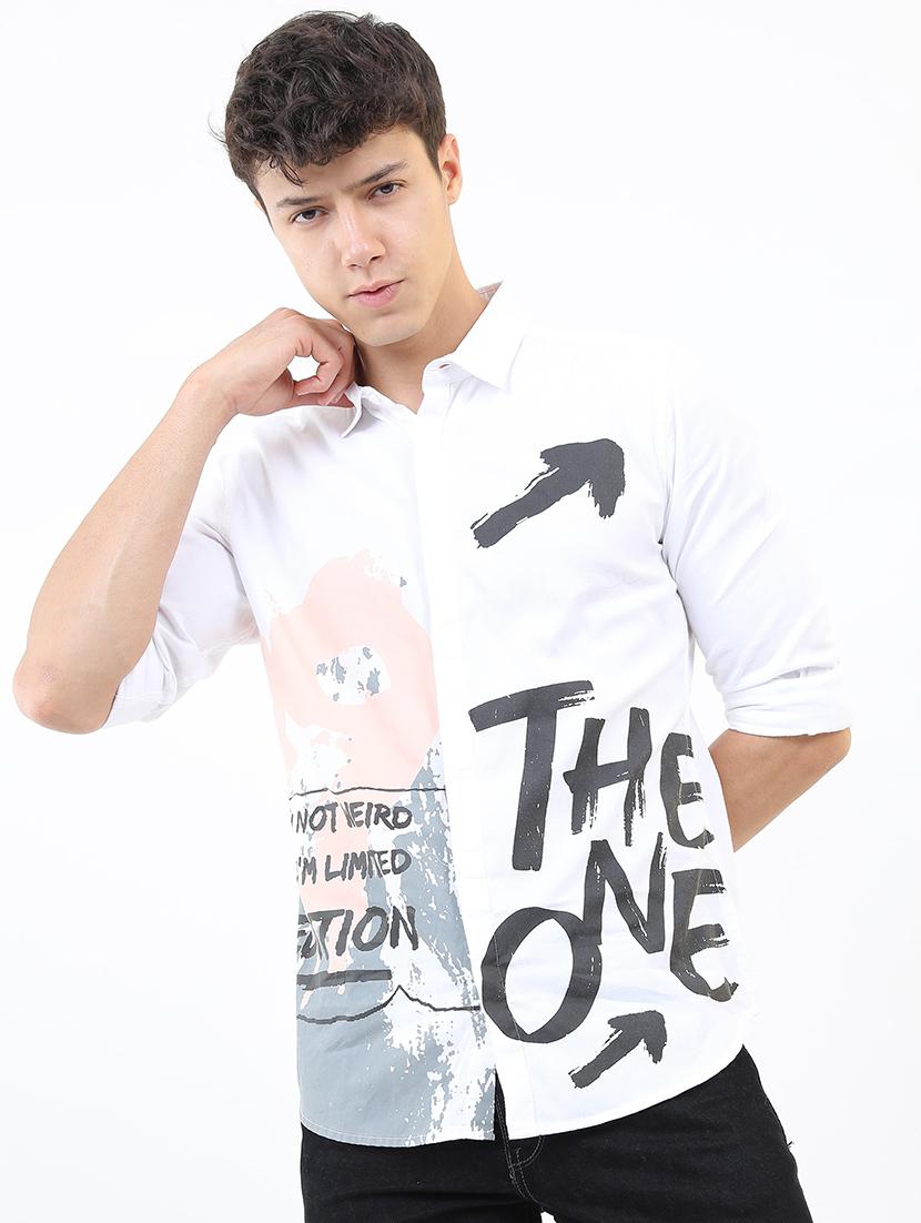 men white regular fit printed casual shirt - 21487005 - Zoom Image - 0