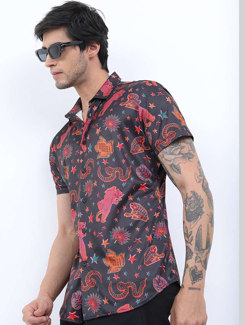 men printed collared casual shirt - 21487013 -  Standard Image - 1