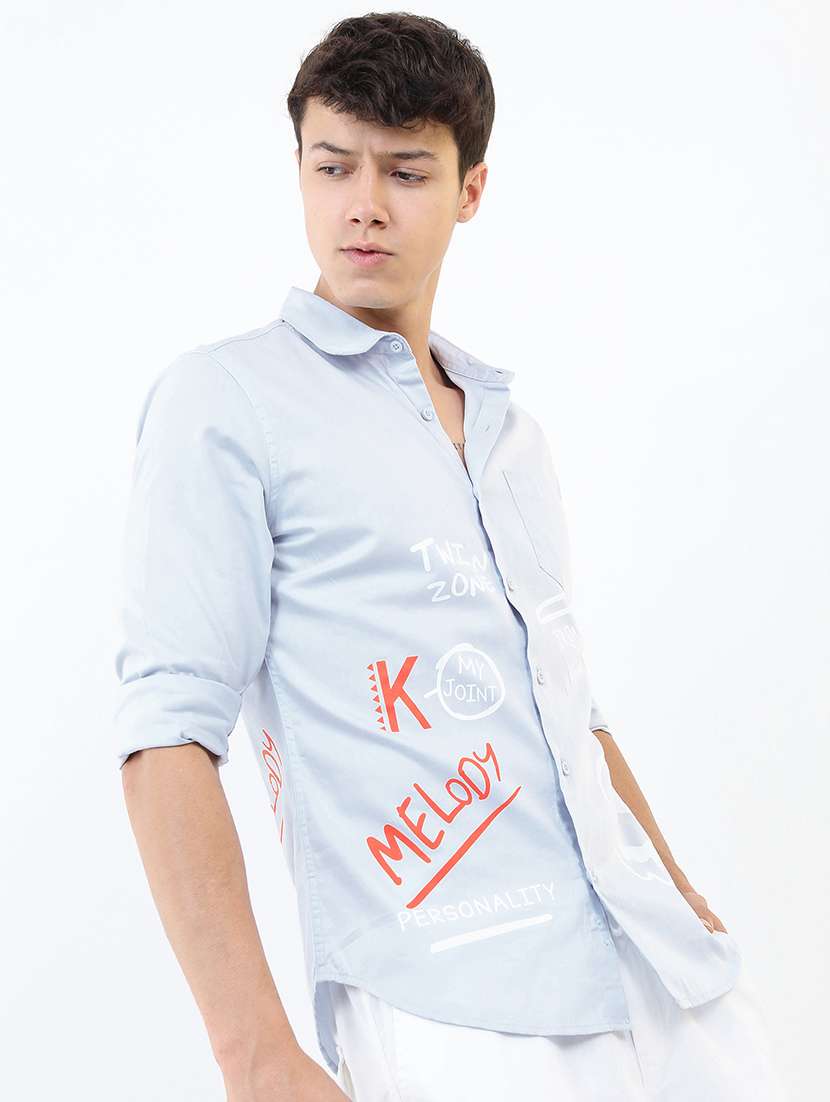 men printed collared casual shirt - 21487015 -  Standard Image - 1