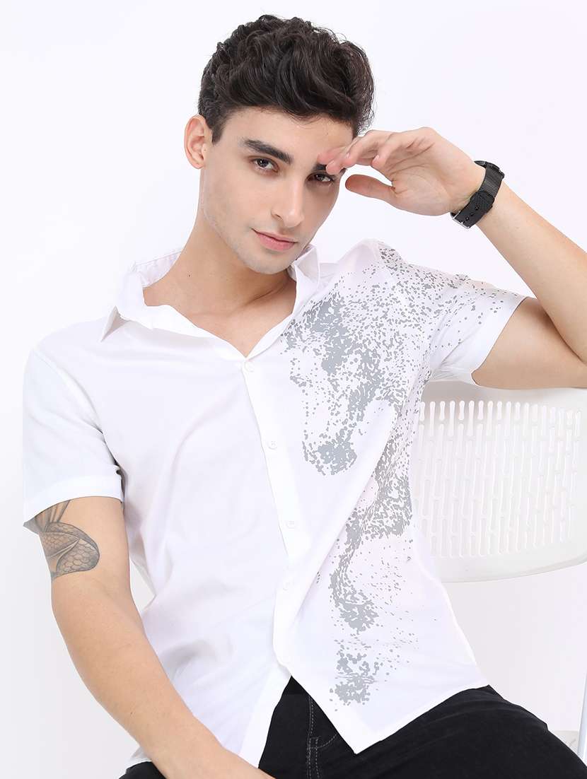 men printed collared casual shirt - 21487030 -  Standard Image - 1