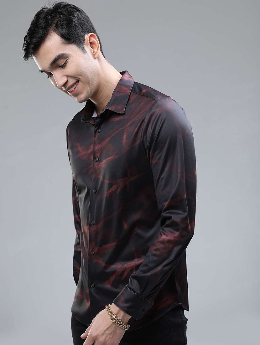 men printed collared casual shirt - 21487032 - Standard Image - 1