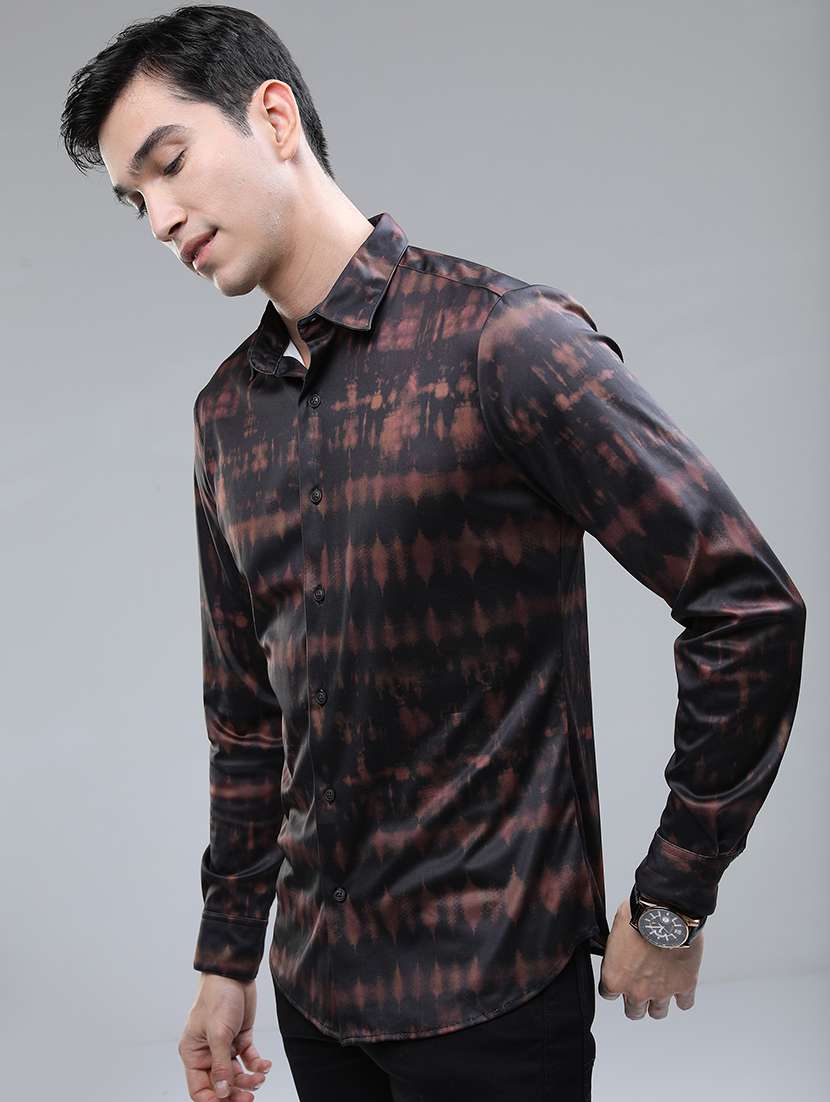 men printed collared casual shirt - 21487038 - Standard Image - 1