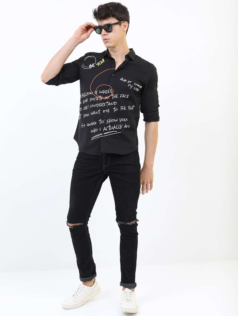 men printed collared casual shirt - 21487045 -  Standard Image - 4