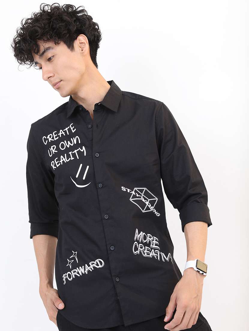 men printed collared casual shirt - 21487052 -  Standard Image - 1