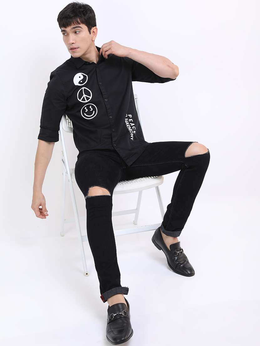 men printed collared casual shirt - 21487057 -  Standard Image - 4