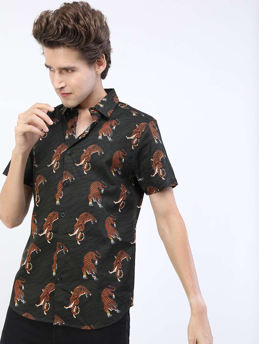 men printed collared casual shirt - 21487061 -  Standard Image - 1
