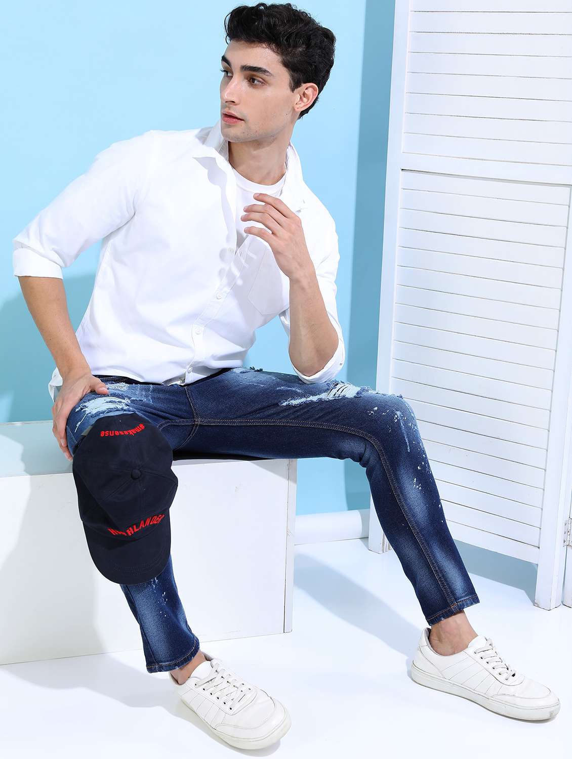 men solid collared casual wear shirt - 21487088 -  Standard Image - 4