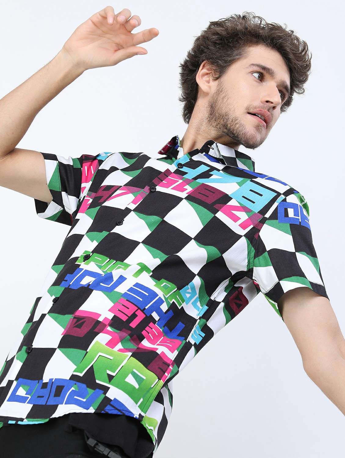 men collared printed casual shirt - 21487105 -  Standard Image - 1