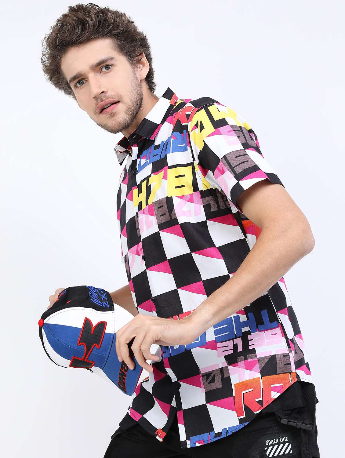 men collared printed casual shirt - 21487108 -  Standard Image - 1