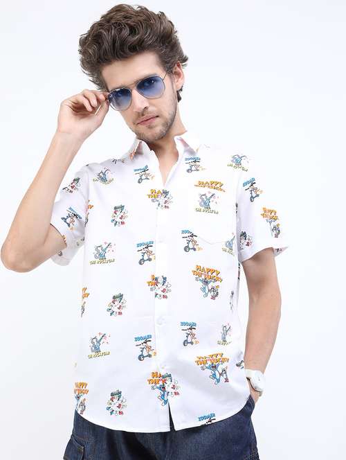 men collared printed casual shirt - 21487109 -  Standard Image - 0