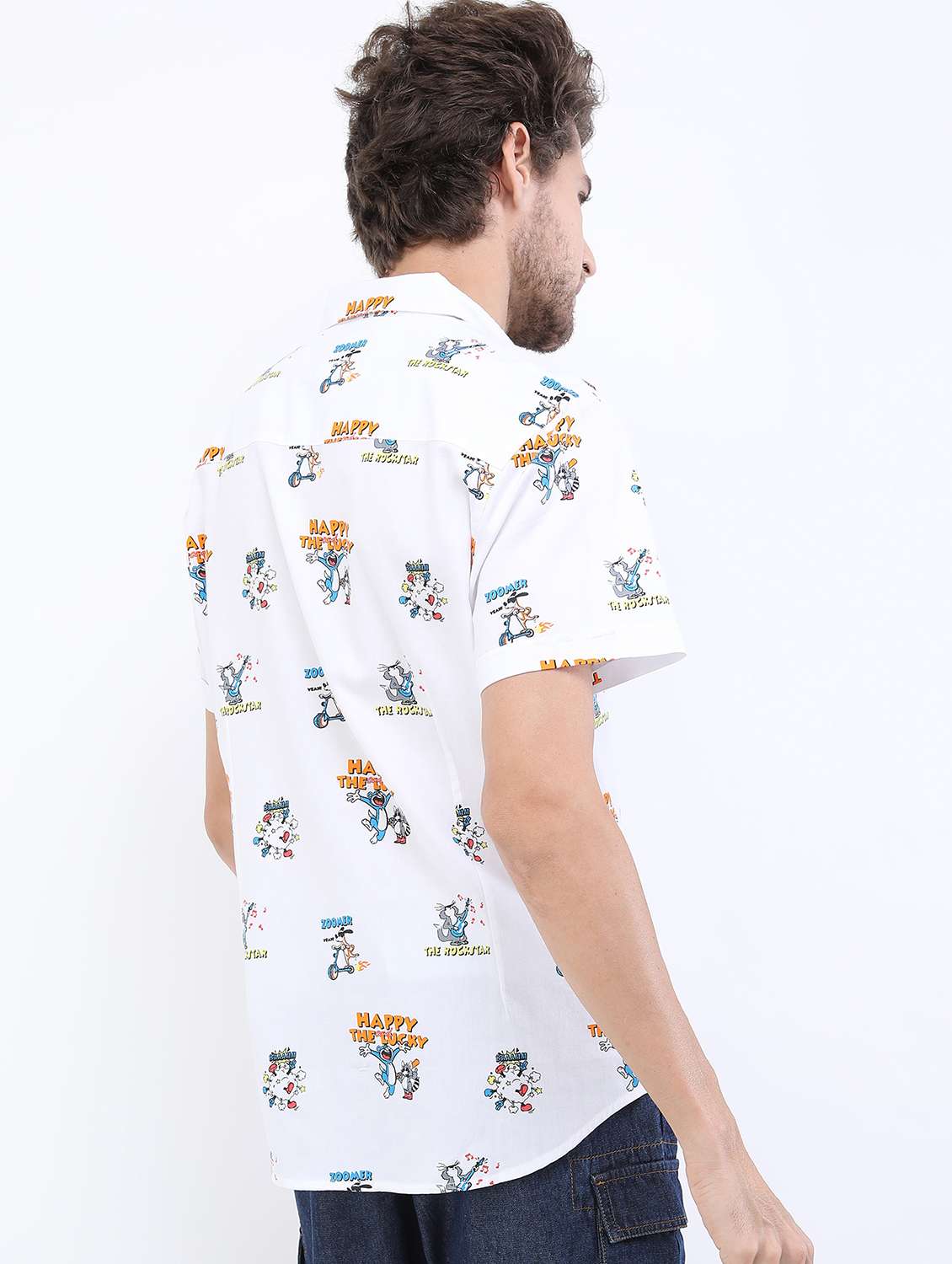 men collared printed casual shirt - 21487109 -  Standard Image - 1