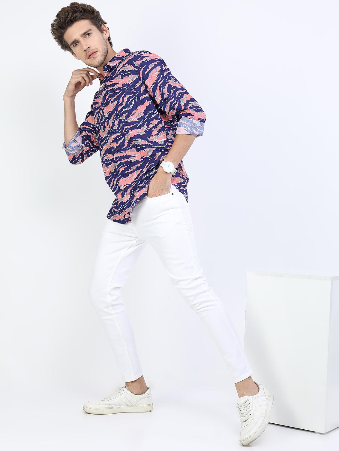 men collared printed casual shirt - 21487113 - Standard Image - 4