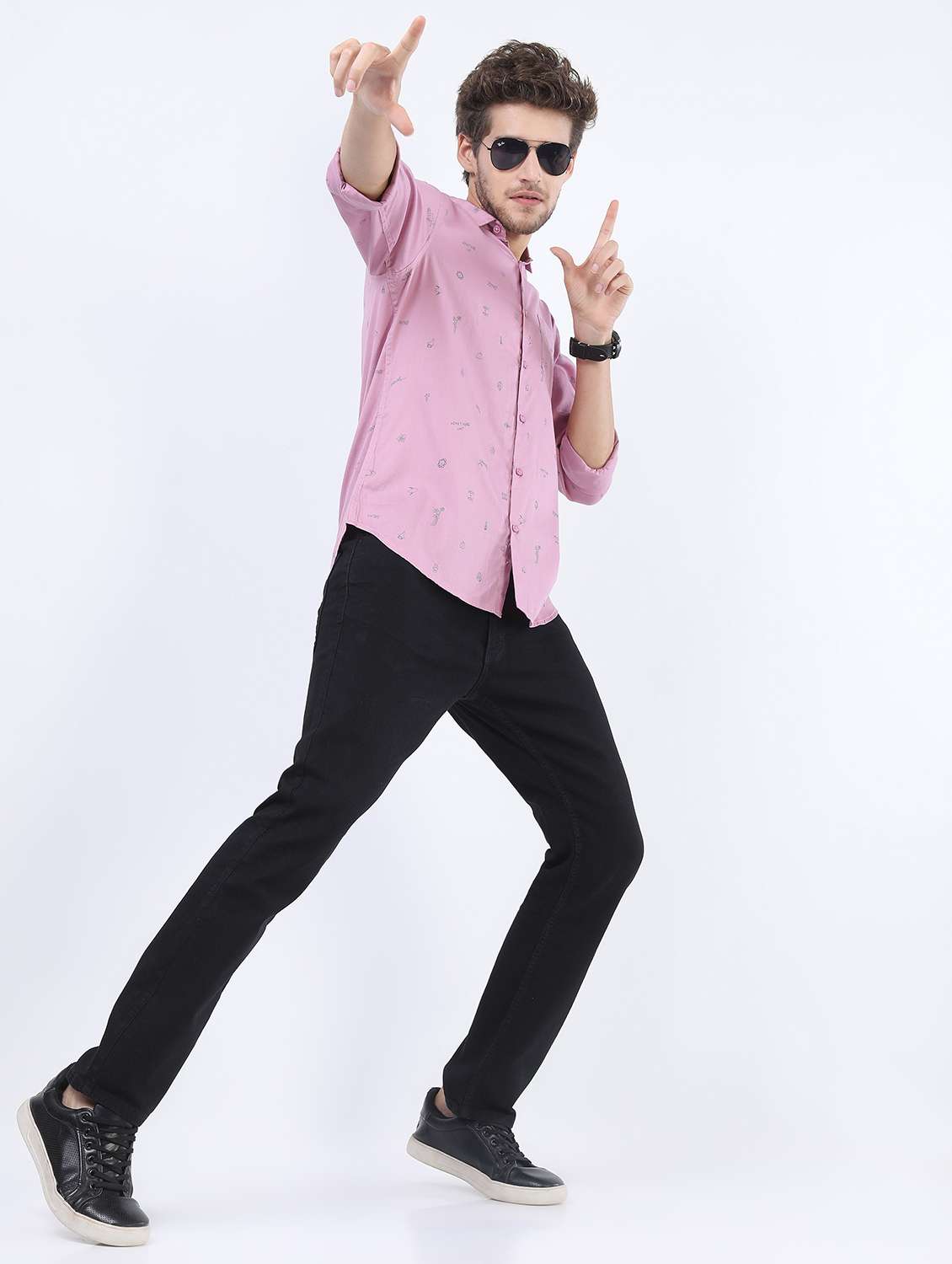 men collared long sleeve casual shirts - 21487118 - Standard Image - 4