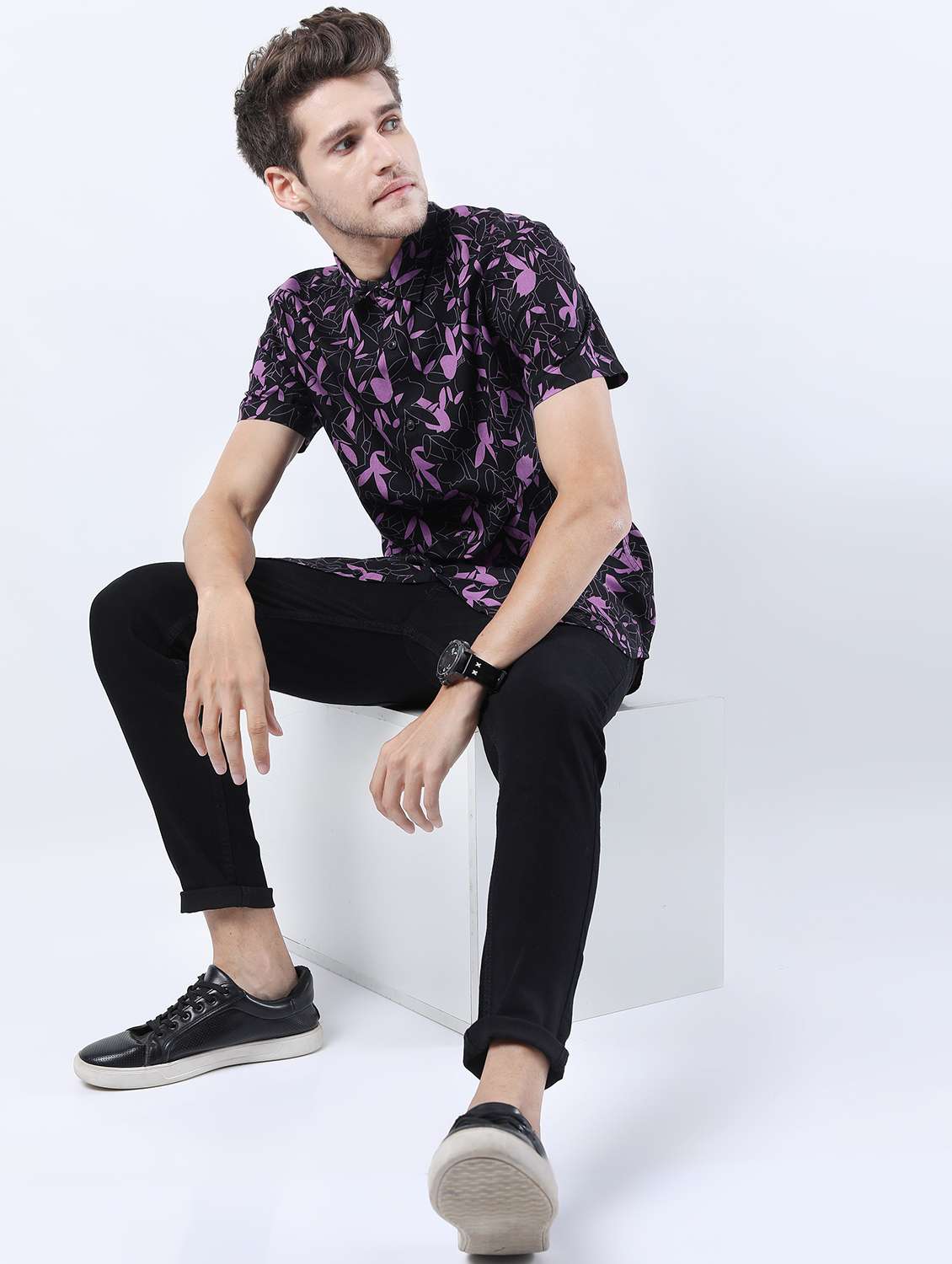 men collared printed casual shirt - 21487125 -  Standard Image - 4
