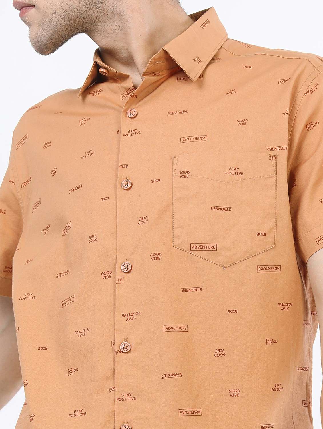 men collared printed casual shirt - 21487129 -  Standard Image - 4