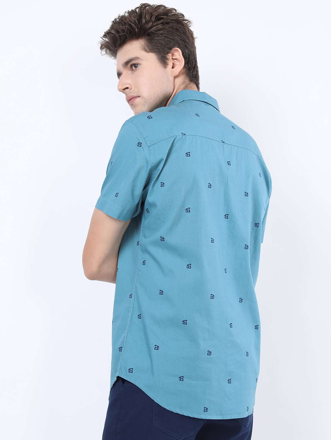men collared printed casual shirt - 21487135 -  Standard Image - 1