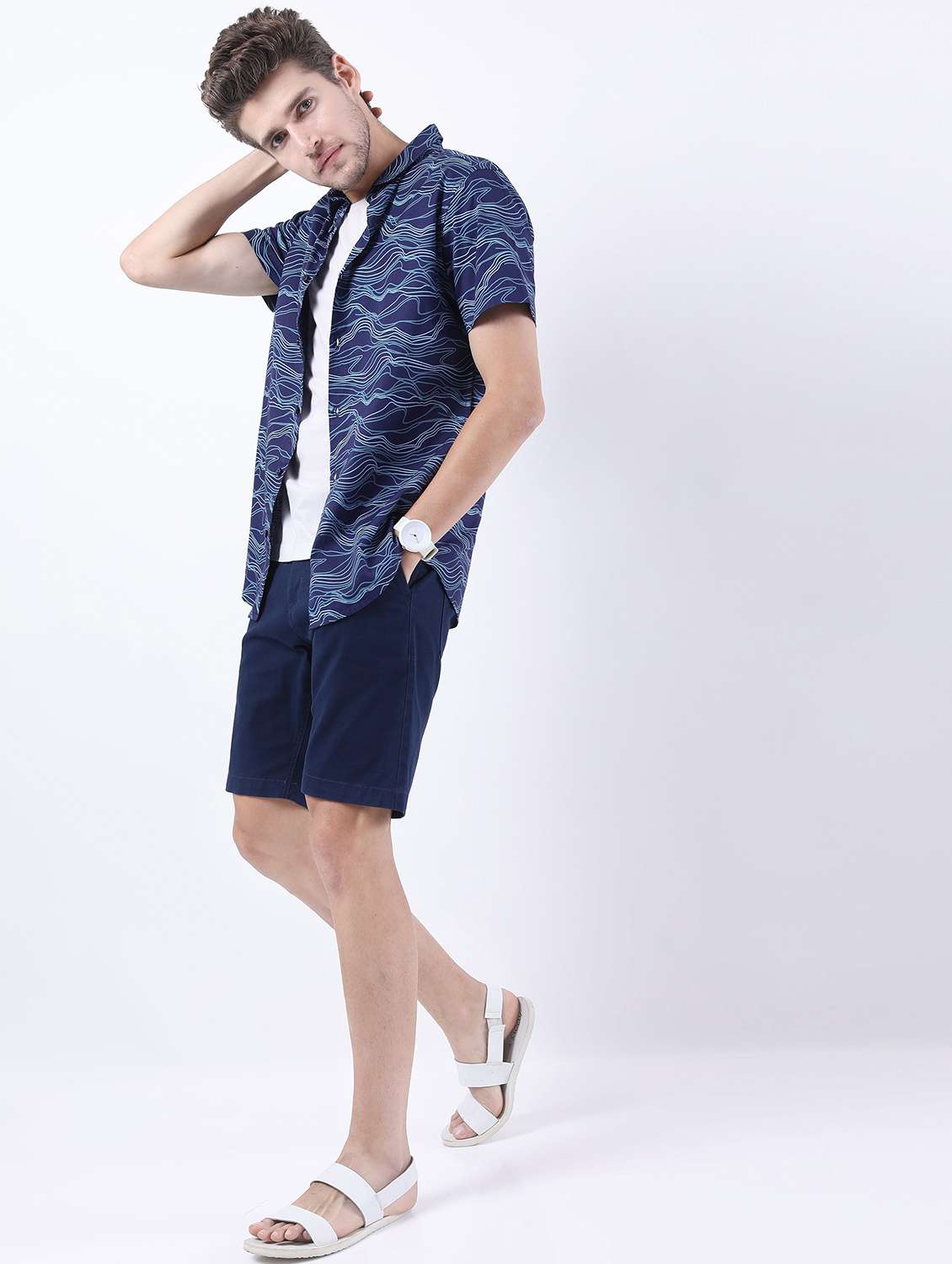 men collared printed casual shirt - 21487136 -  Standard Image - 4