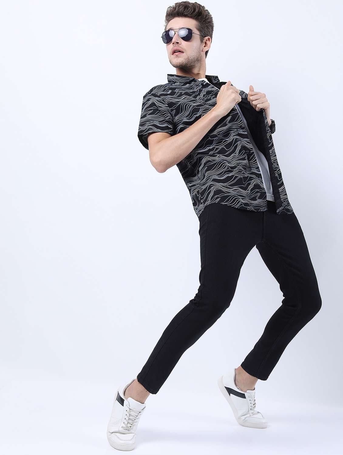 men collared printed casual shirt - 21487137 -  Standard Image - 4