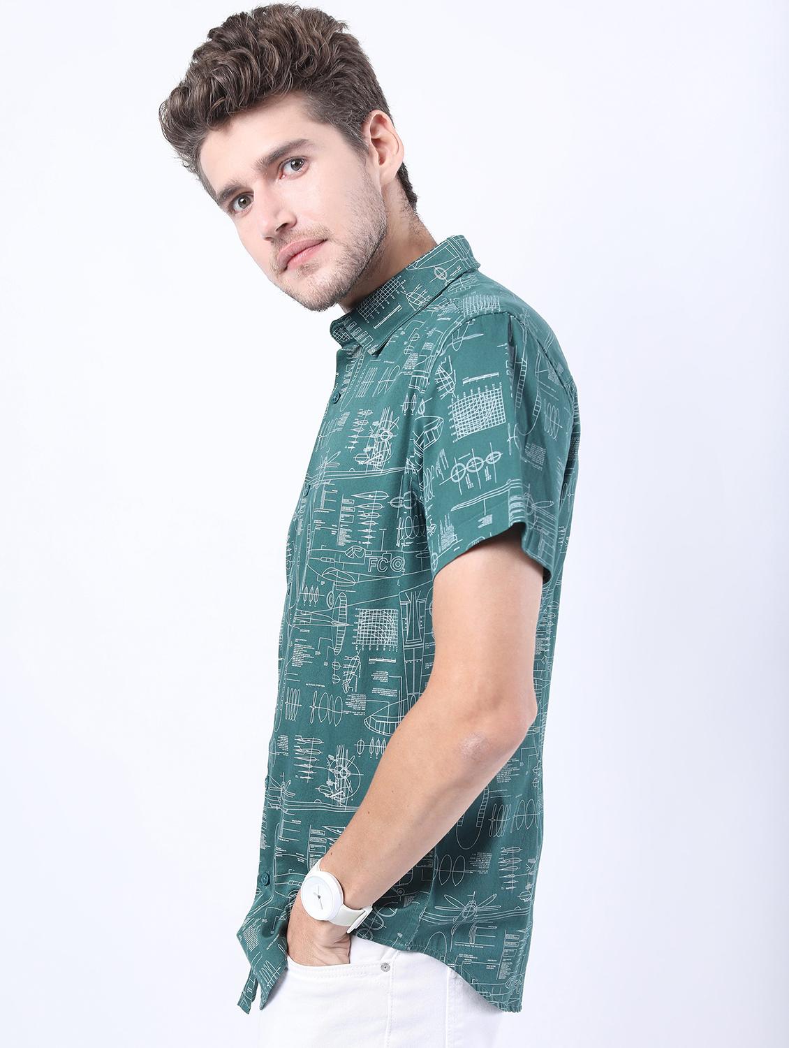 men collared printed casual shirt - 21487141 -  Standard Image - 1