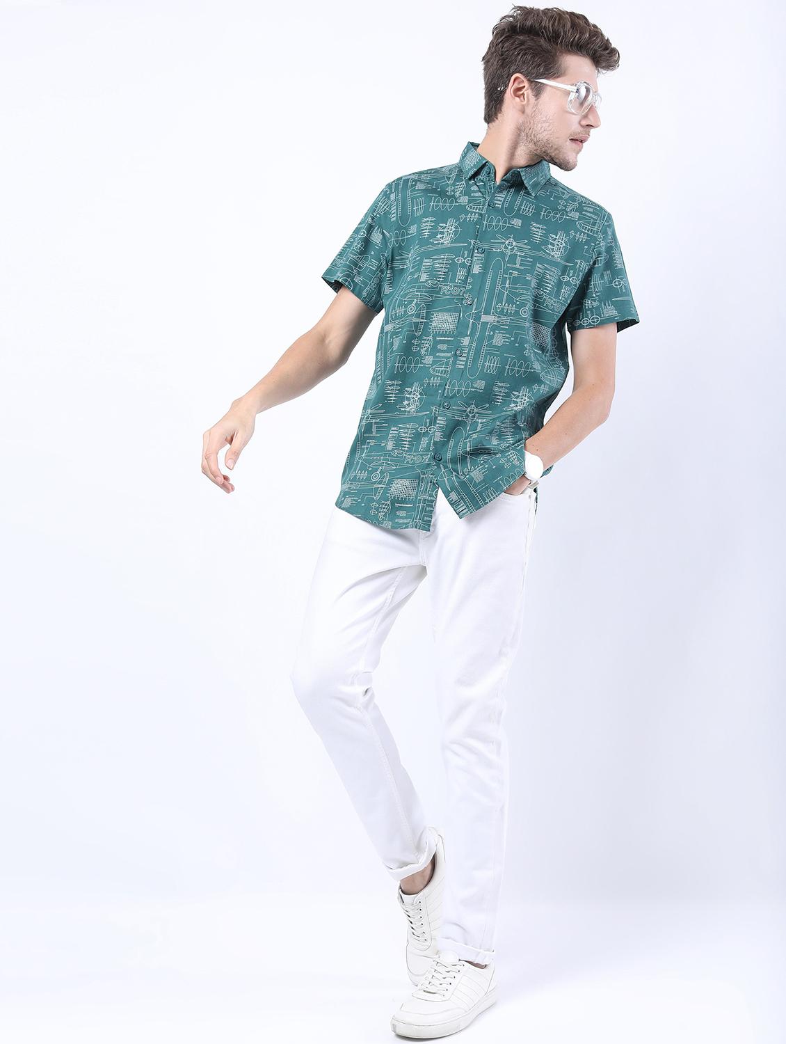 men collared printed casual shirt - 21487141 - Standard Image - 4