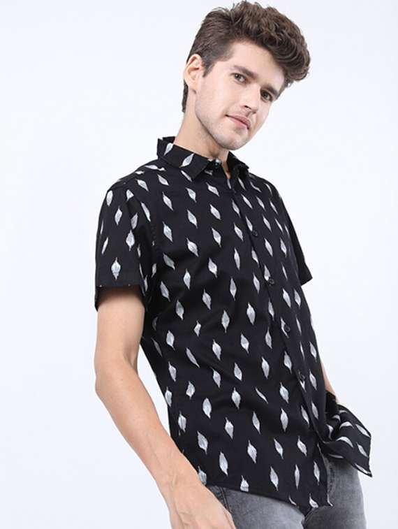 men collared printed casual shirt - 21487146 -  Standard Image - 1