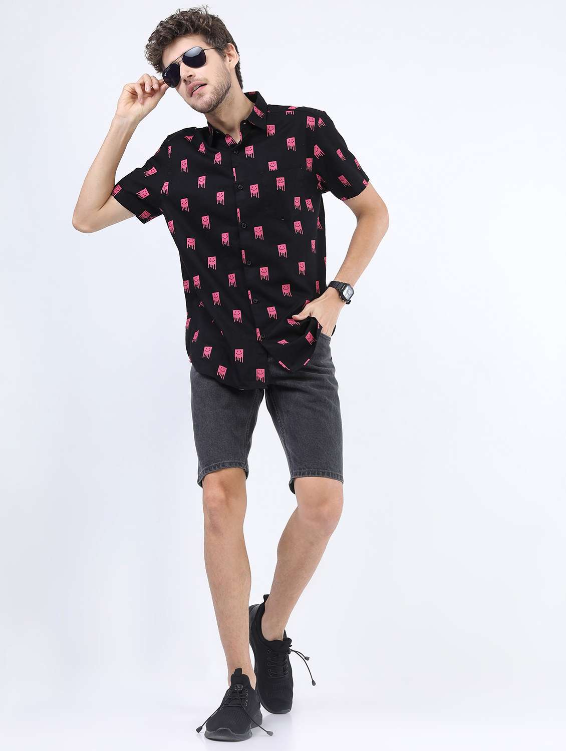 men collared printed casual shirt - 21487150 -  Standard Image - 4
