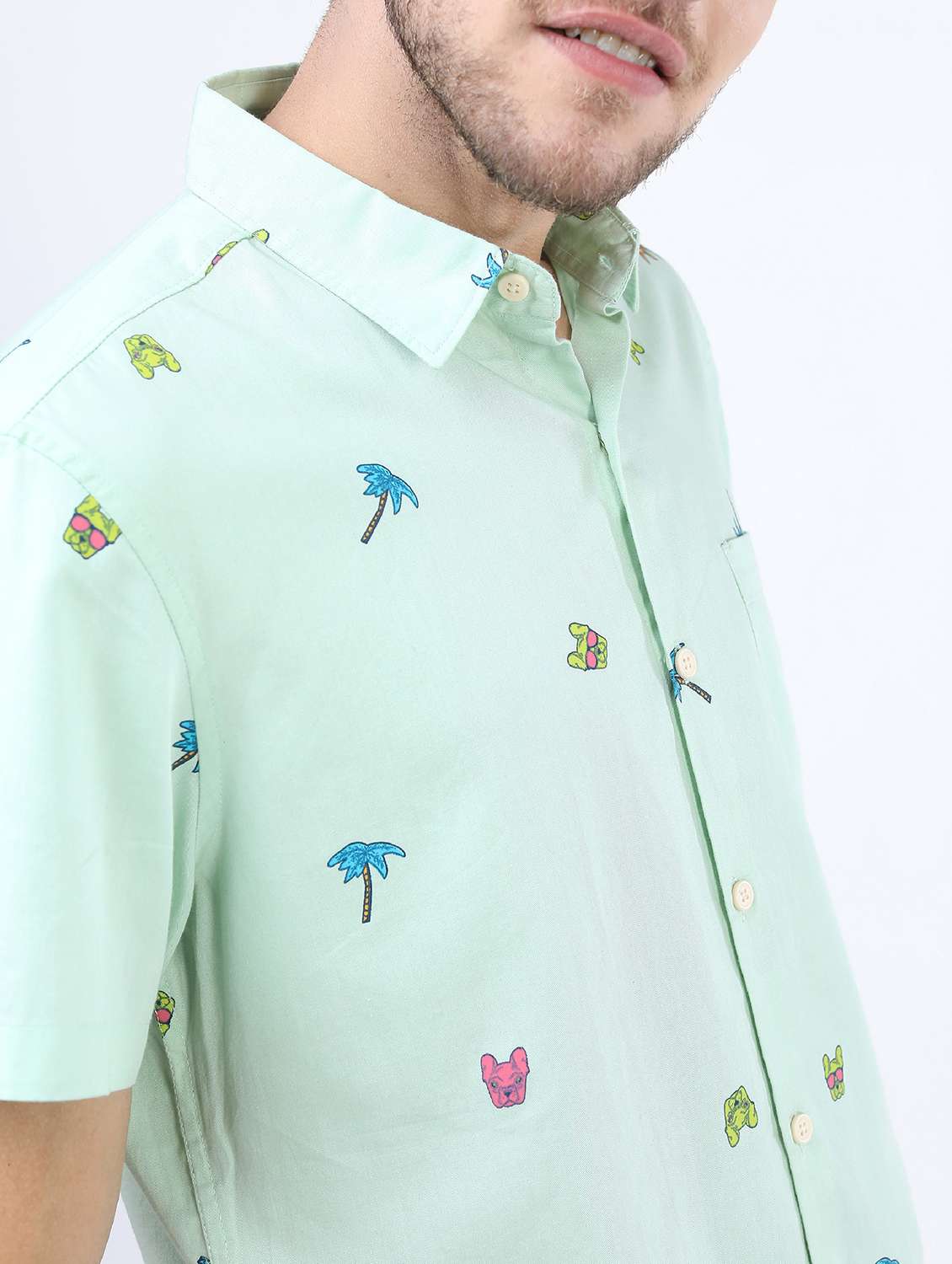 men collared printed casual shirt - 21487155 -  Standard Image - 4