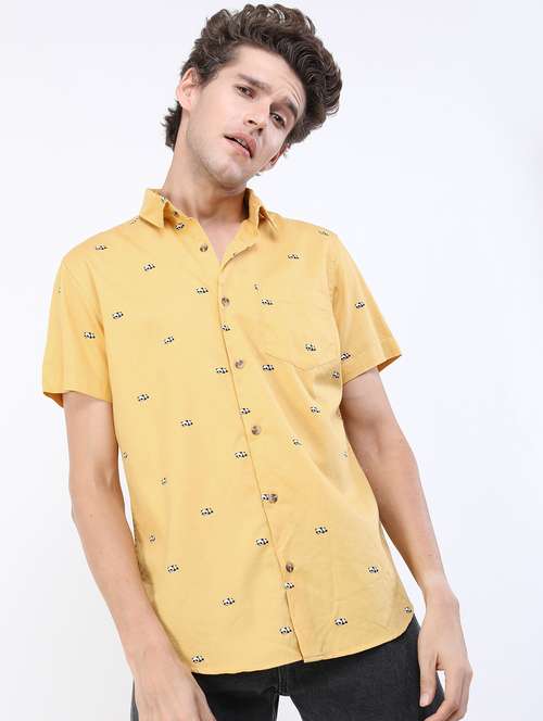 men collared printed casual shirt - 21487162 -  Standard Image - 0